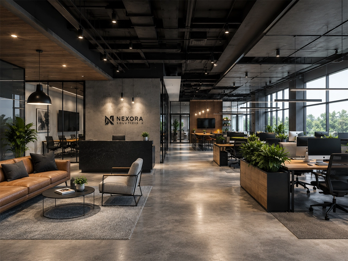 Design interior industrial și comercial — spații de lucru moderne iDORA